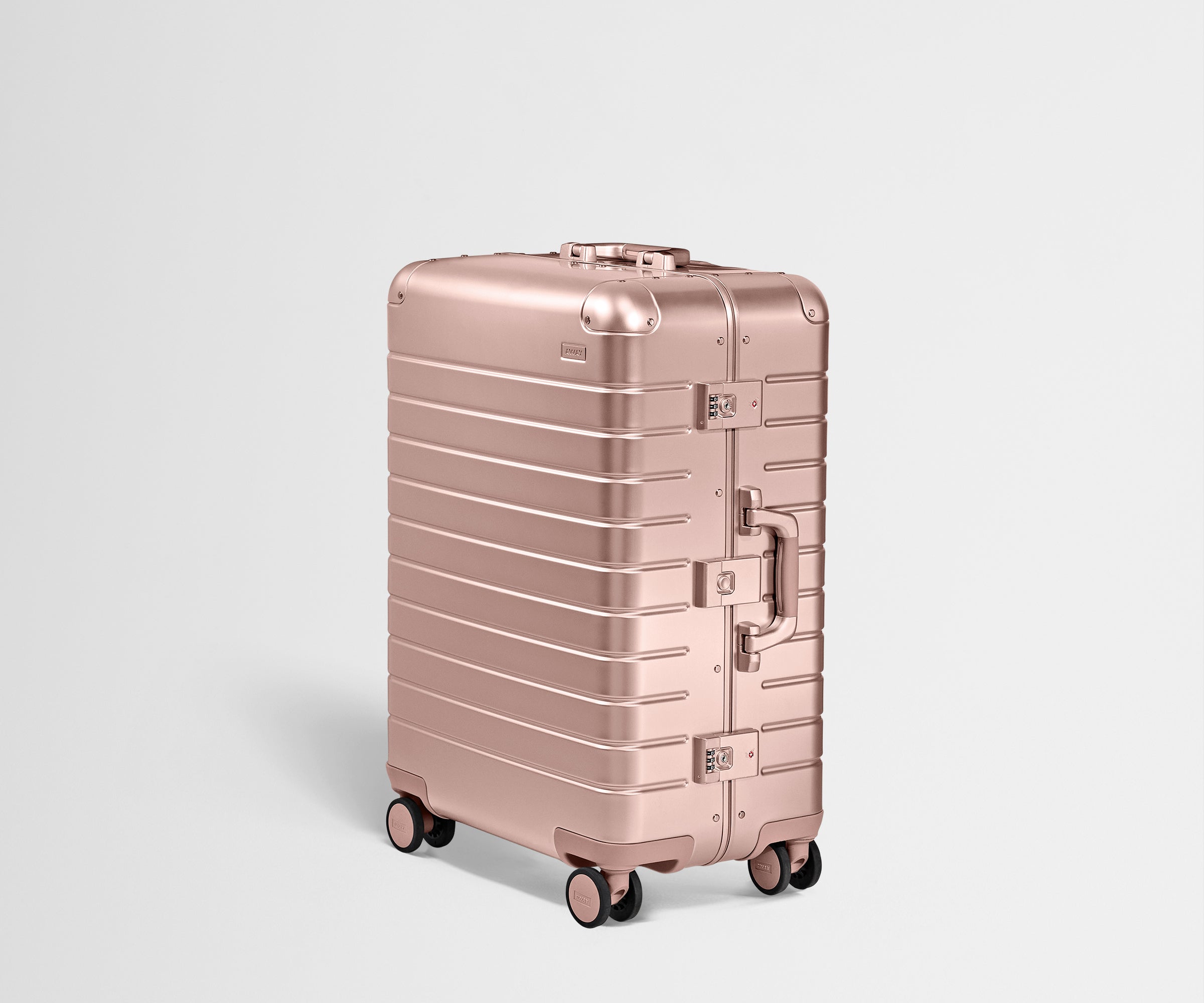 Angled product view of the Medium: Aluminum Edition in Rose Gold