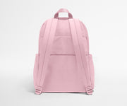 Pink backpack on a light gray background