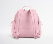 Pink backpack on a light gray background
