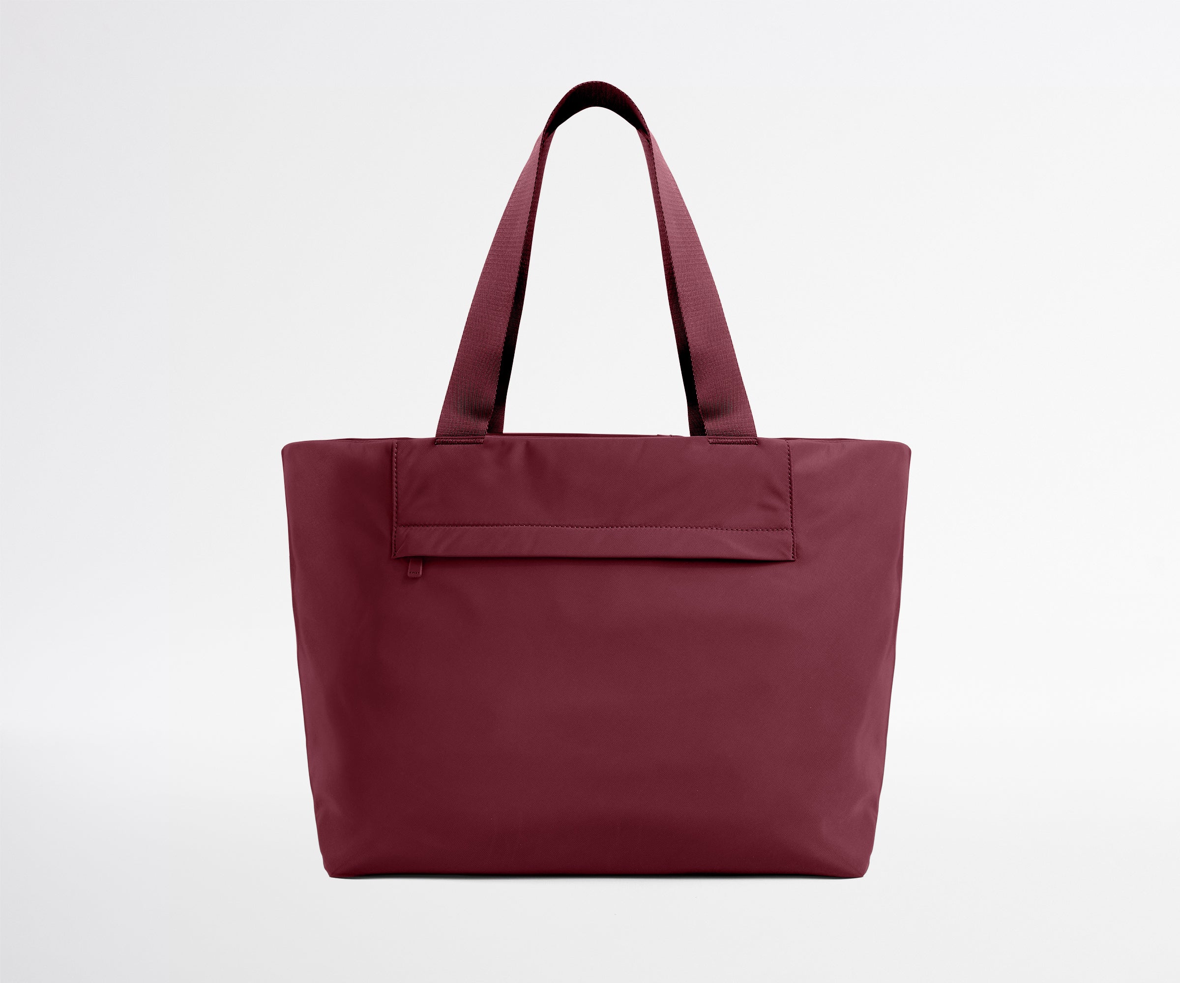 Maroon tote bag on a light gray background