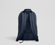 Back view showing the trolley sleeve, padded shoulder straps, and removable chest strap