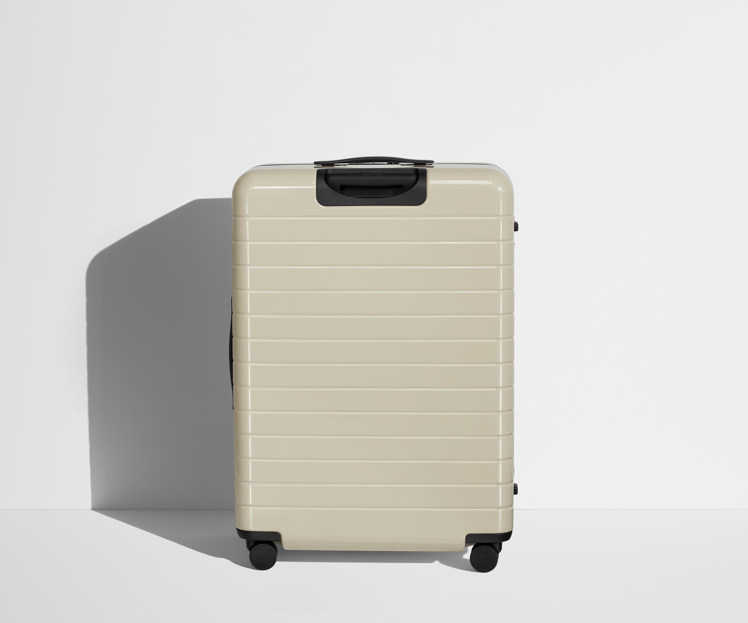 Back product view of The Large suitcase in Salt White (Gloss)