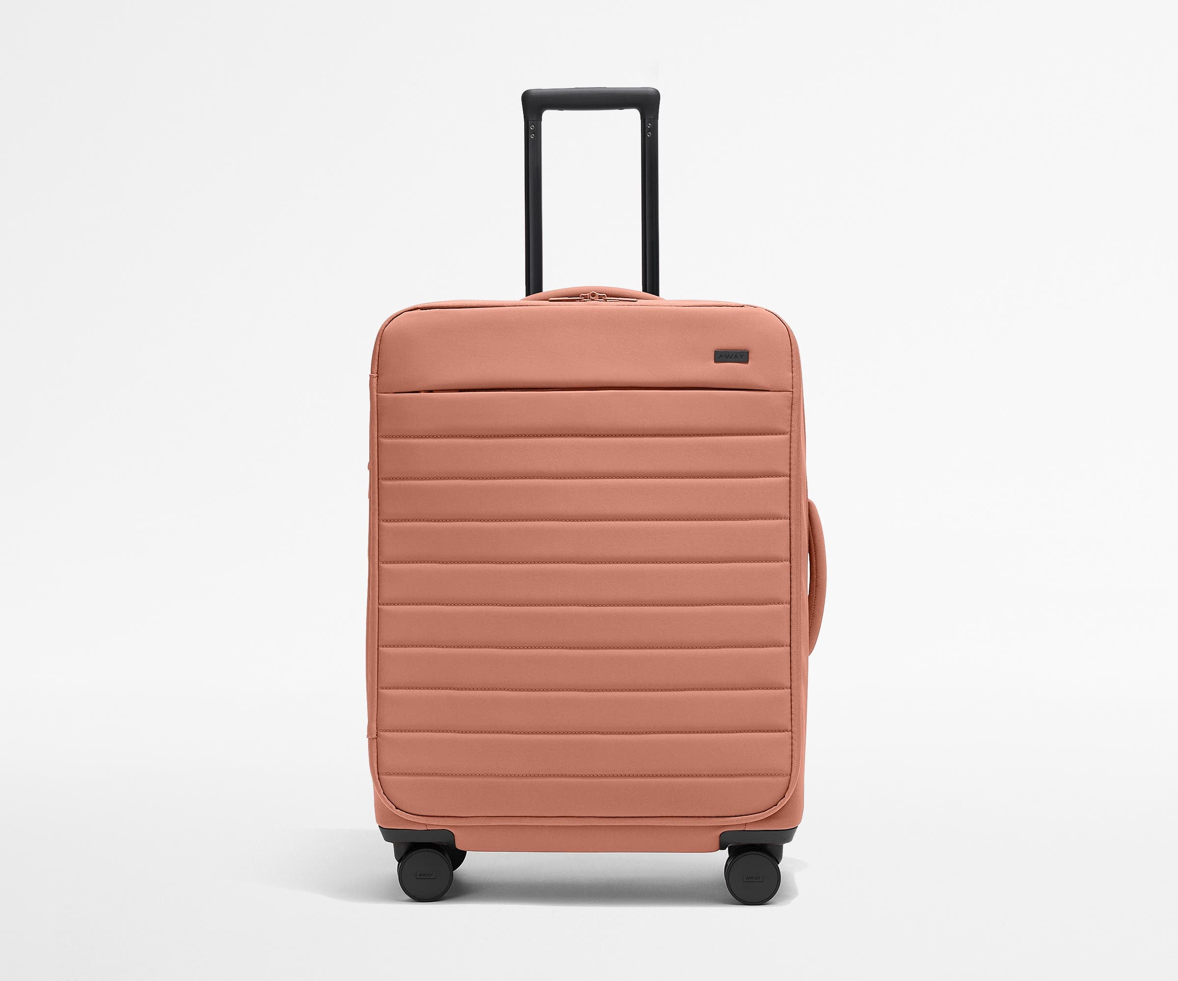 Clay Pink Medium Soft Shell Suitcases: Checked Luggage Away
