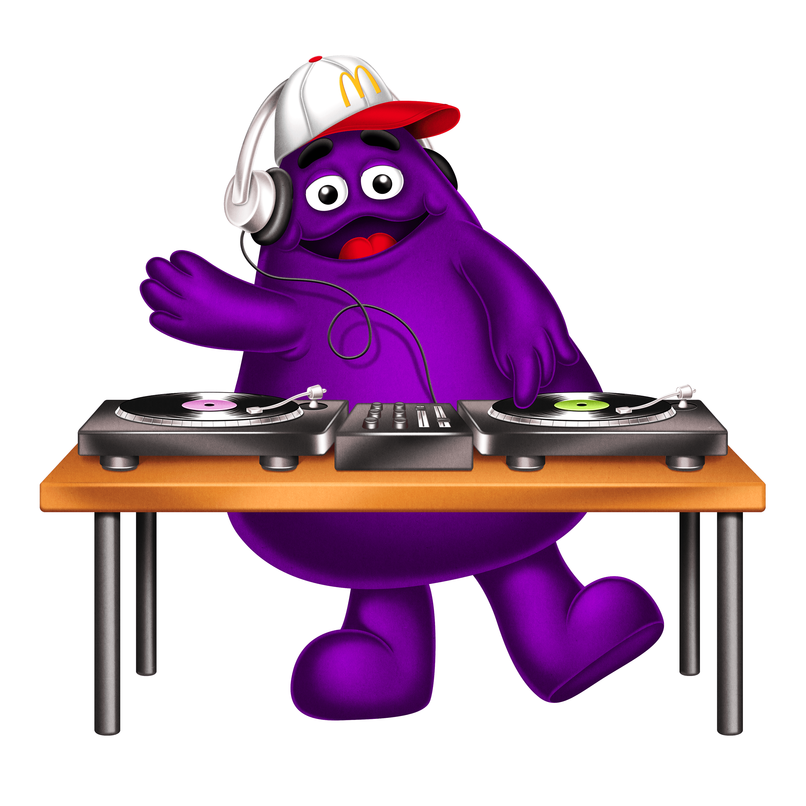 Illustration of Grimace DJing