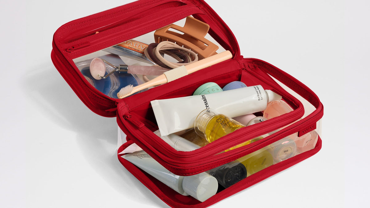 carry on travel bag toiletries Metro Toiletry Case microbial lining Clear Toiletry Bag with TSA