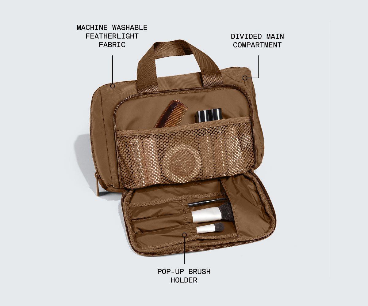 Featherlight Daily Cosmetic Case in Amaro Brown