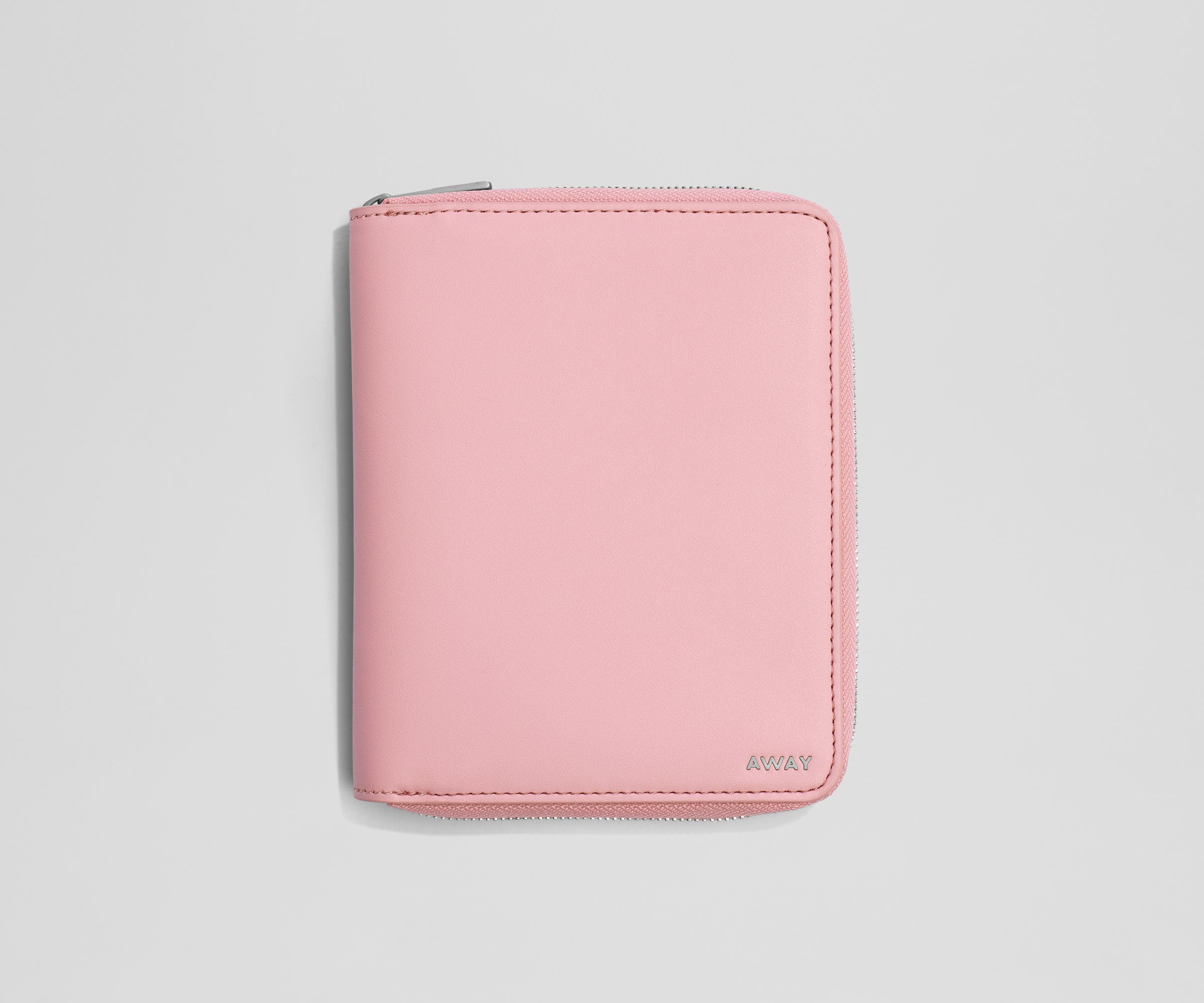 Zipped, front view of the leather Travel Wallet