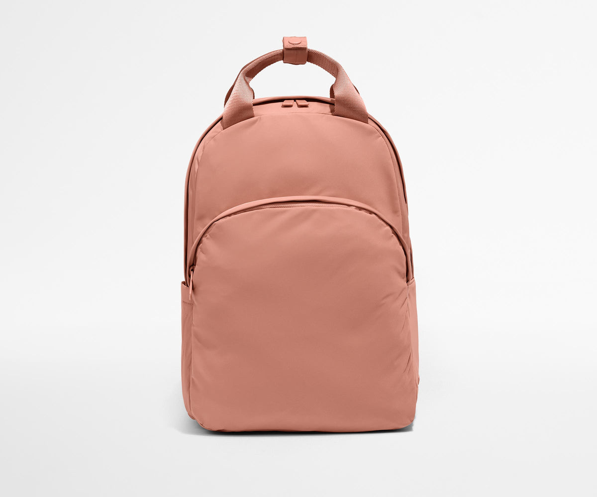 anti theft light pink leather backpack Featherlight Backpack in Clay Pink