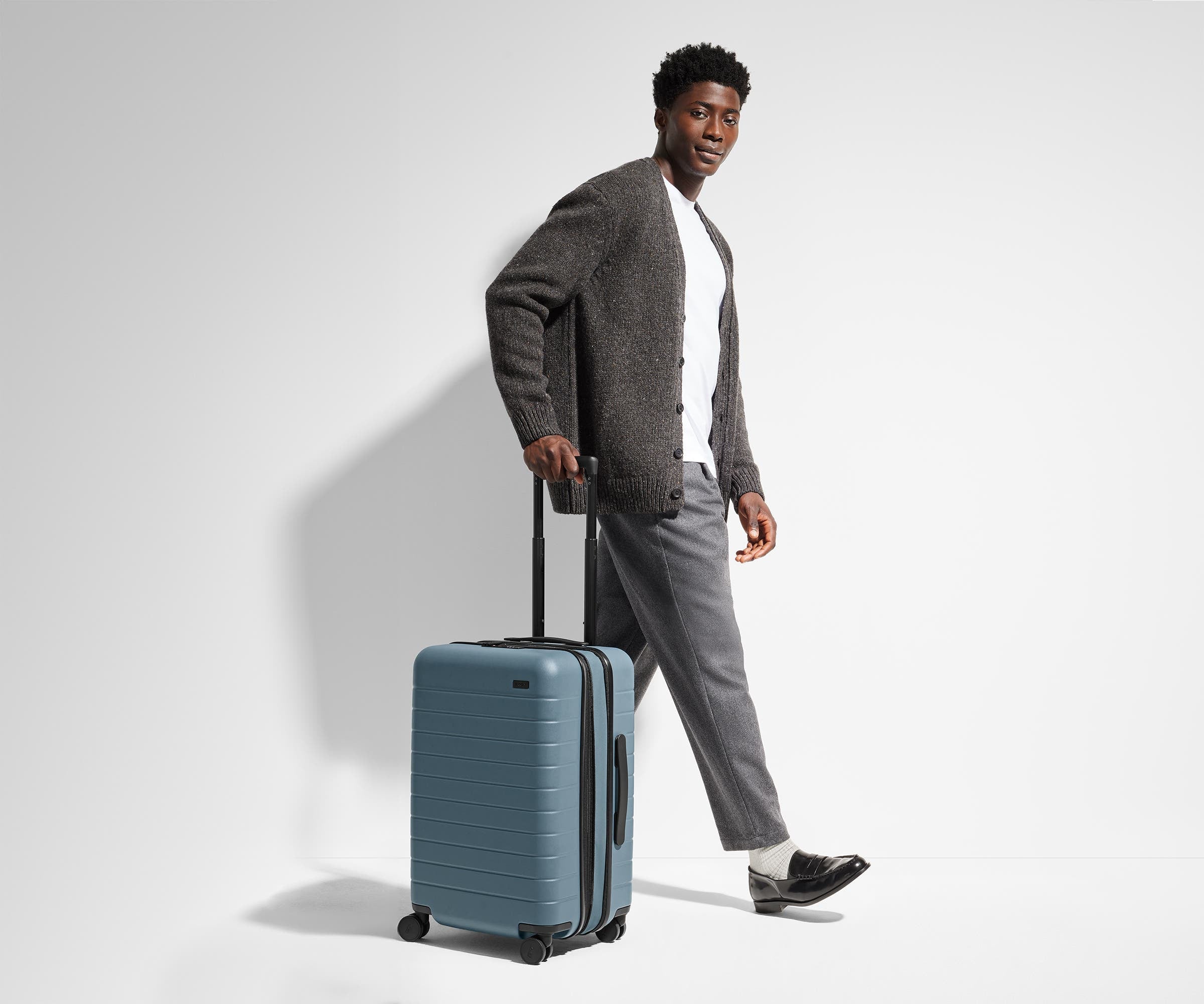 Away Bigger Carry-On Suitcase Flex Expandable in Coast Blue