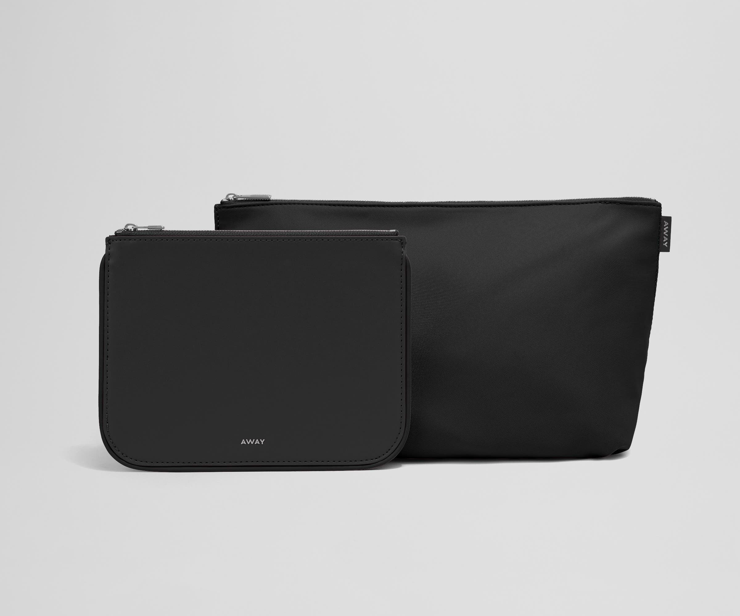 Small leather pouch and large nylon pouch
