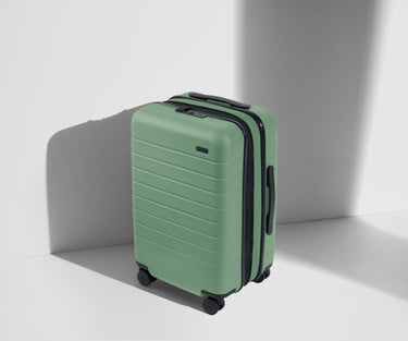 Angled product view of The Carry-On Flex suitcase in Sea Green