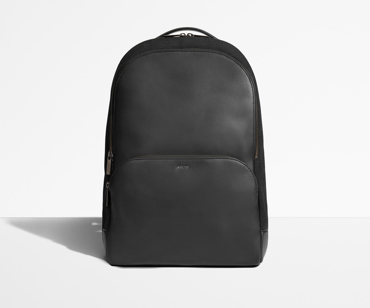 Front view of the Transit Leather Backpack