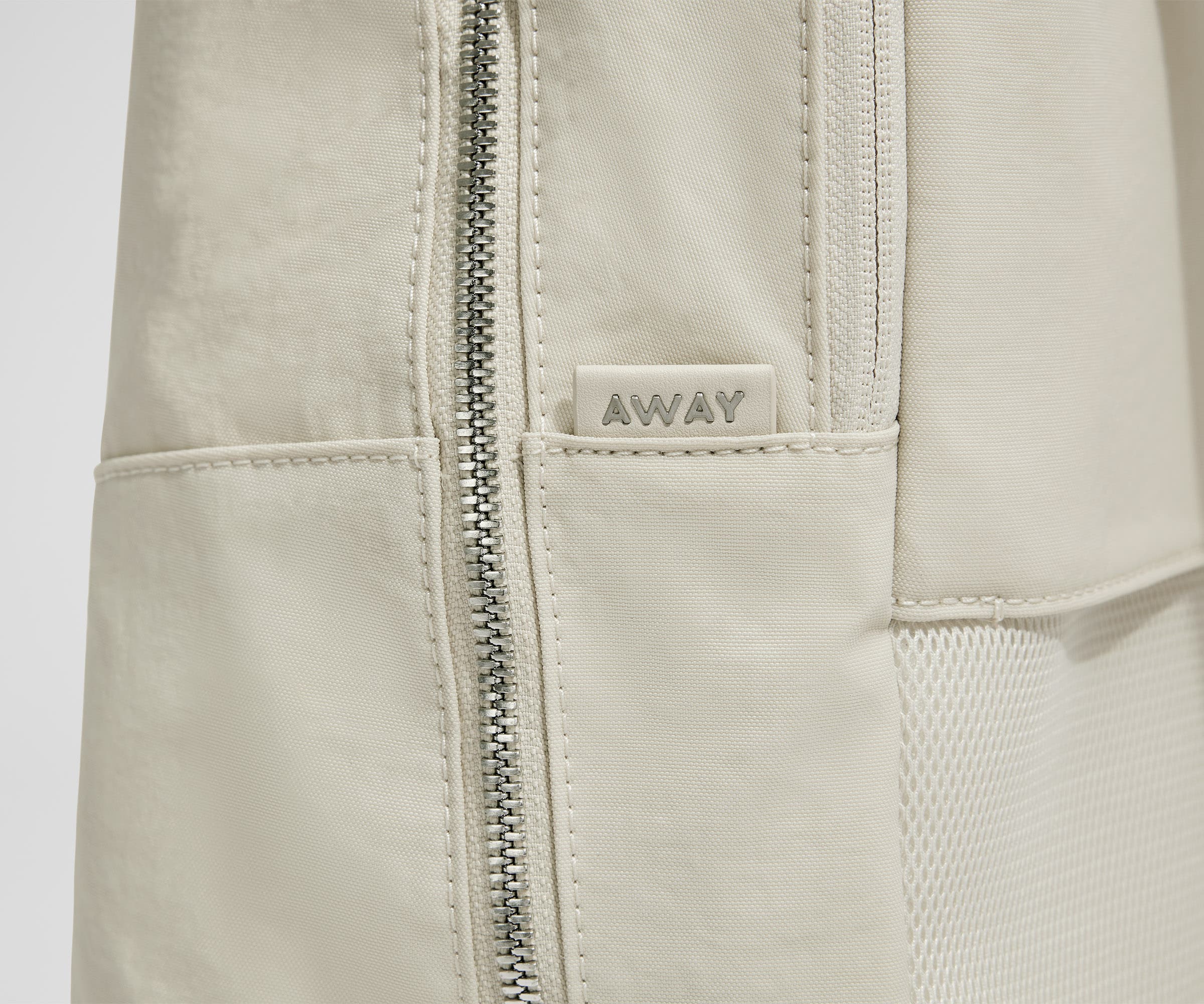 Close up view of the textured nylon material