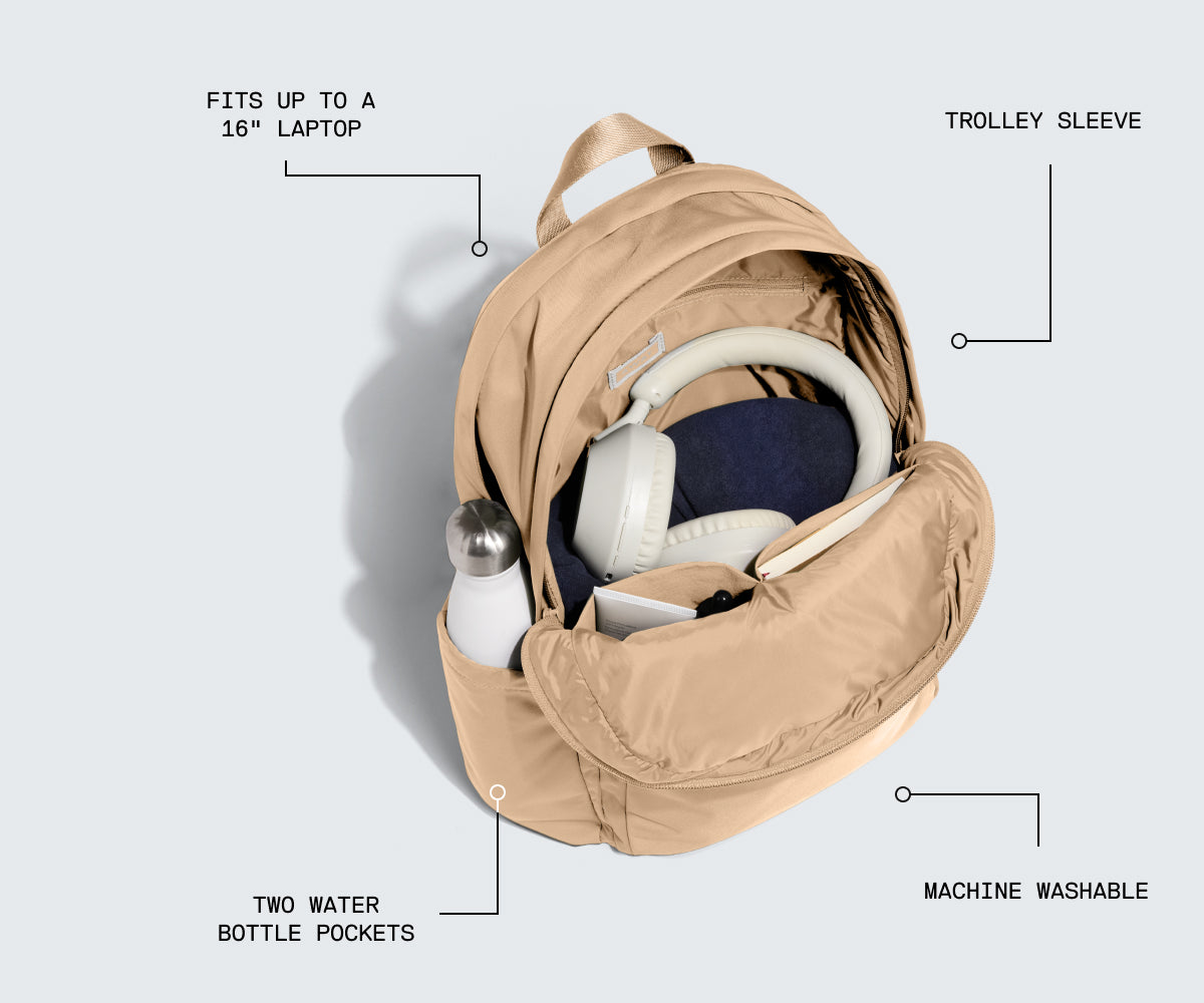 Large Featherlight Backpack in Camel Brown