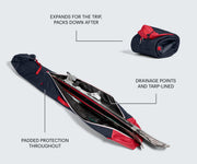 Roll-Top Ski Bag in Navy Blue