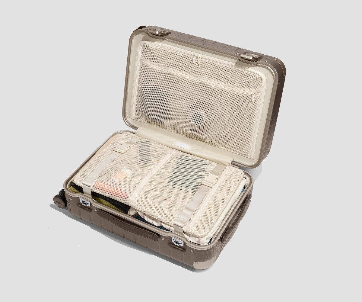 The Aluminum Edge Bigger Carry-On in Smokey Taupe