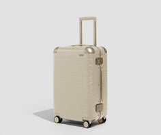 The Aluminum Edge Bigger Carry-On in Champagne White