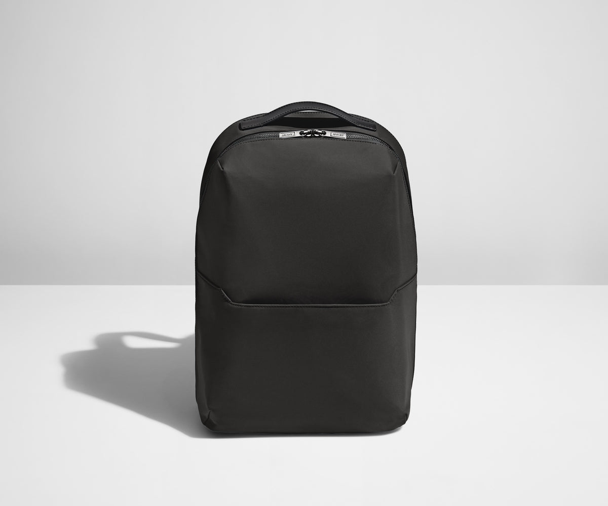 Front view of the Everywhere Zip Backpack in Jet Black