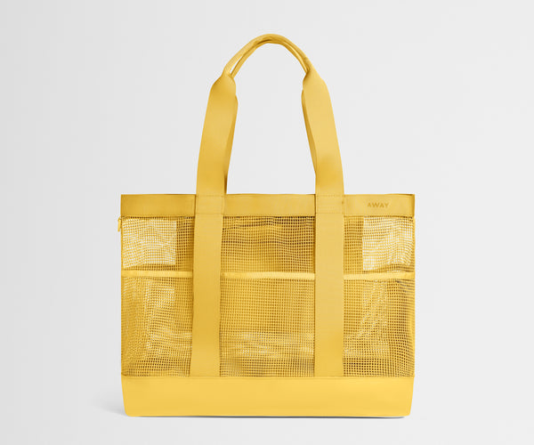 Beach Bag Tote in Golden Hour Yellow Mesh | Away Travel