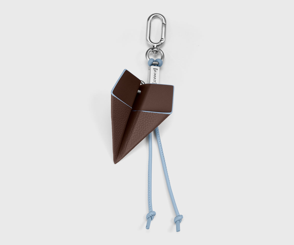 Plane Charm in Chocolate Brown/Powder Blue