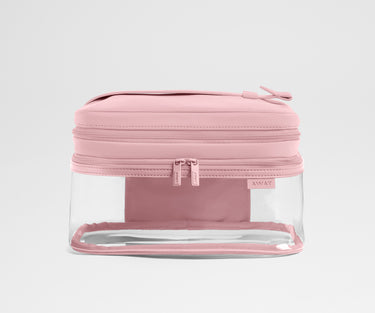 Clear Cosmetic Case in Blush Pink