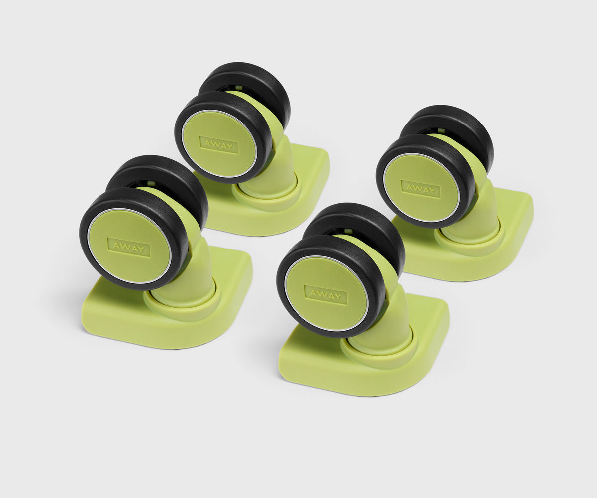 Custom Carry-On Wheel Set in Chartreuse Spark