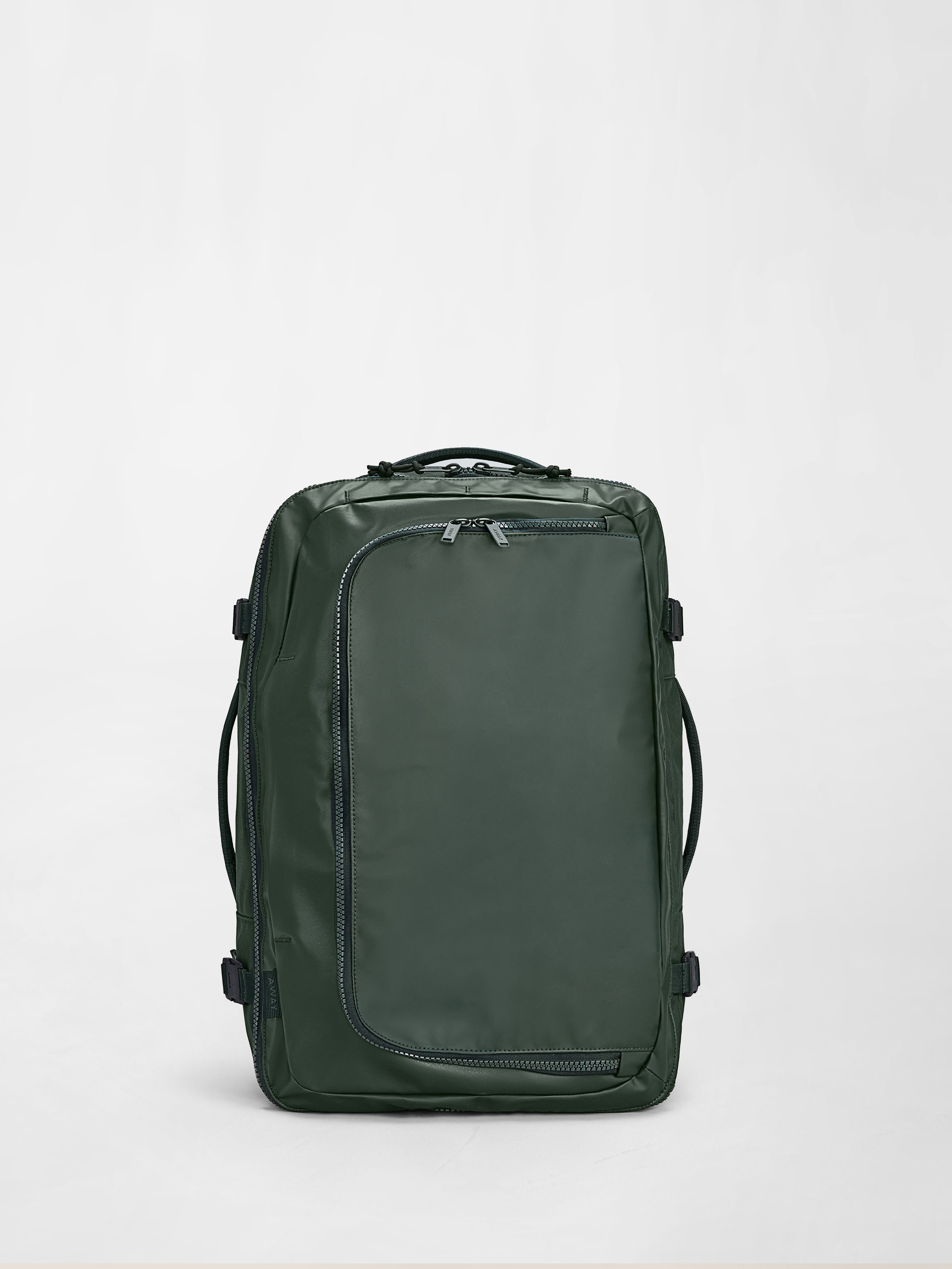 away travel far backpack Active 26L in Vivid Blue while zipper and webbing is made from 100% recycled material Away F.A.R Convertible Backpack 25L