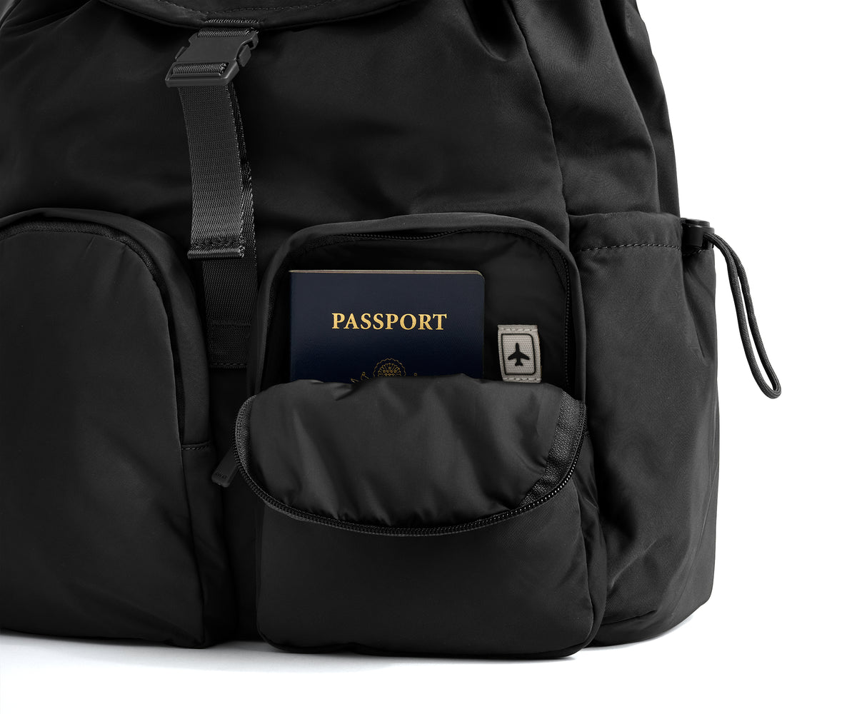 Jet Black Cargo Backpack for Travel | Away