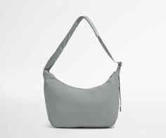 Gray shoulder bag on a light gray background