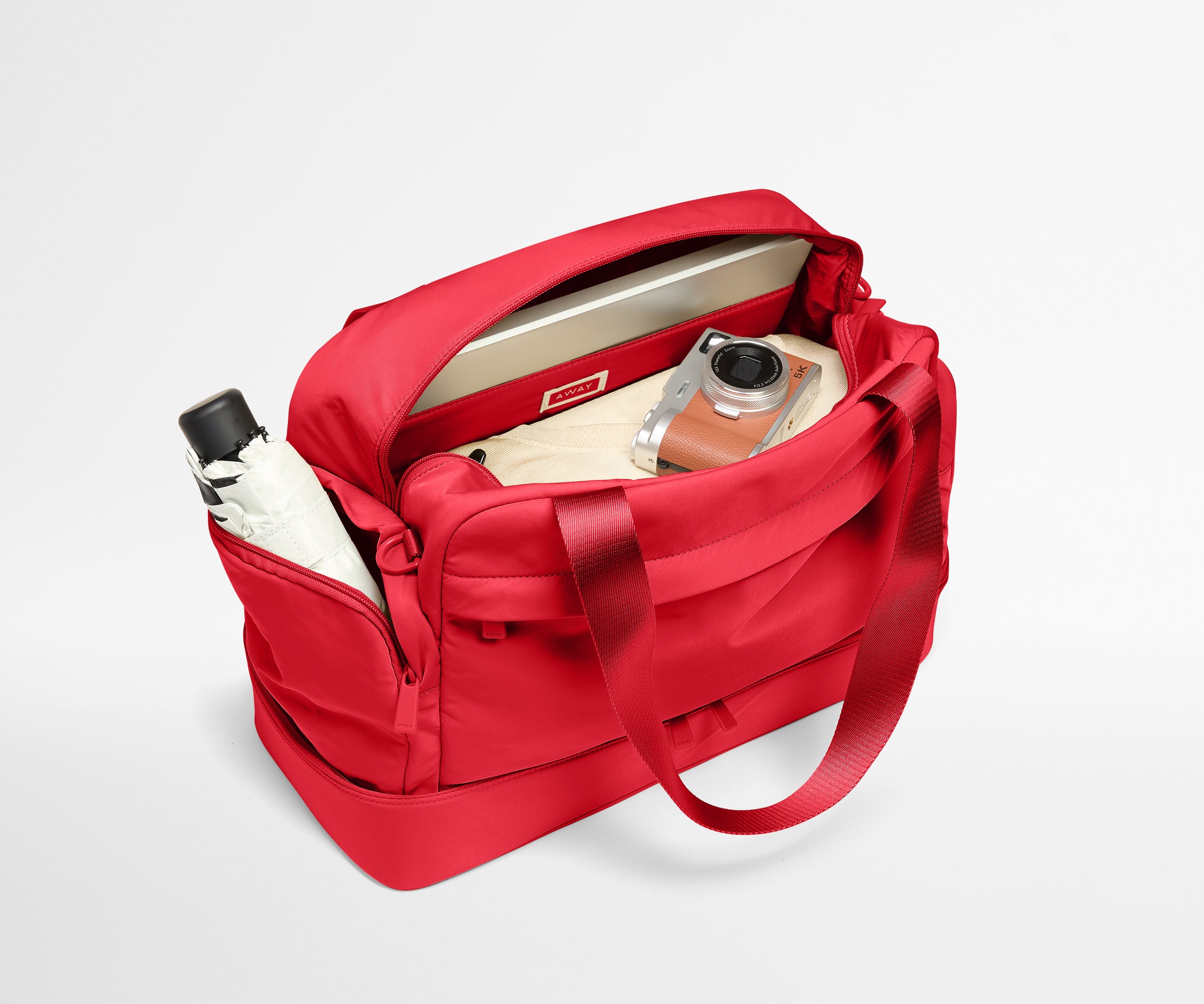 Featherlight Overnight Bag in Cherry Red