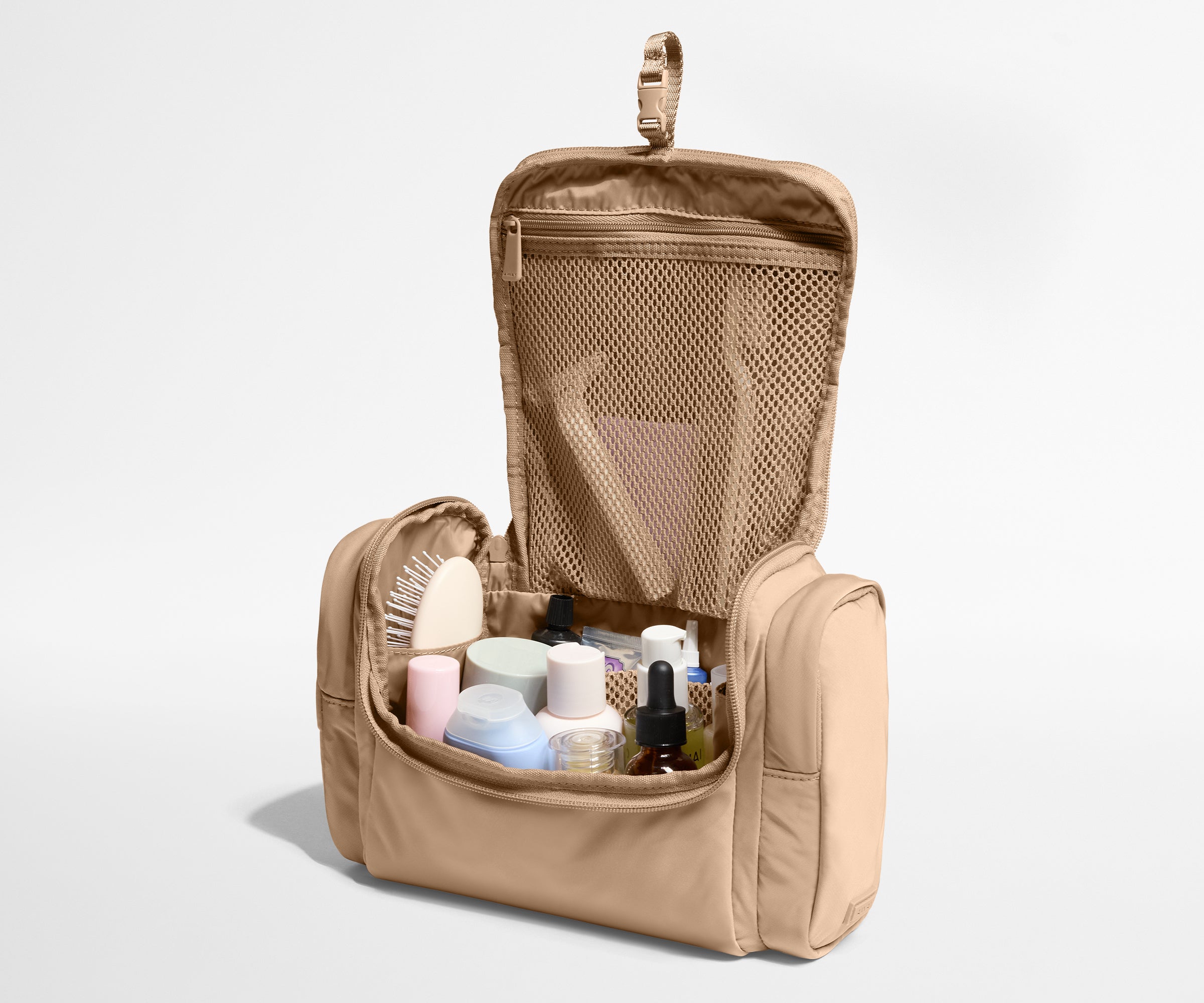Away Featherlight Hanging Travel Vanity in Camel Brown Away Featherlight Hanging Travel Vanity in Camel Brown