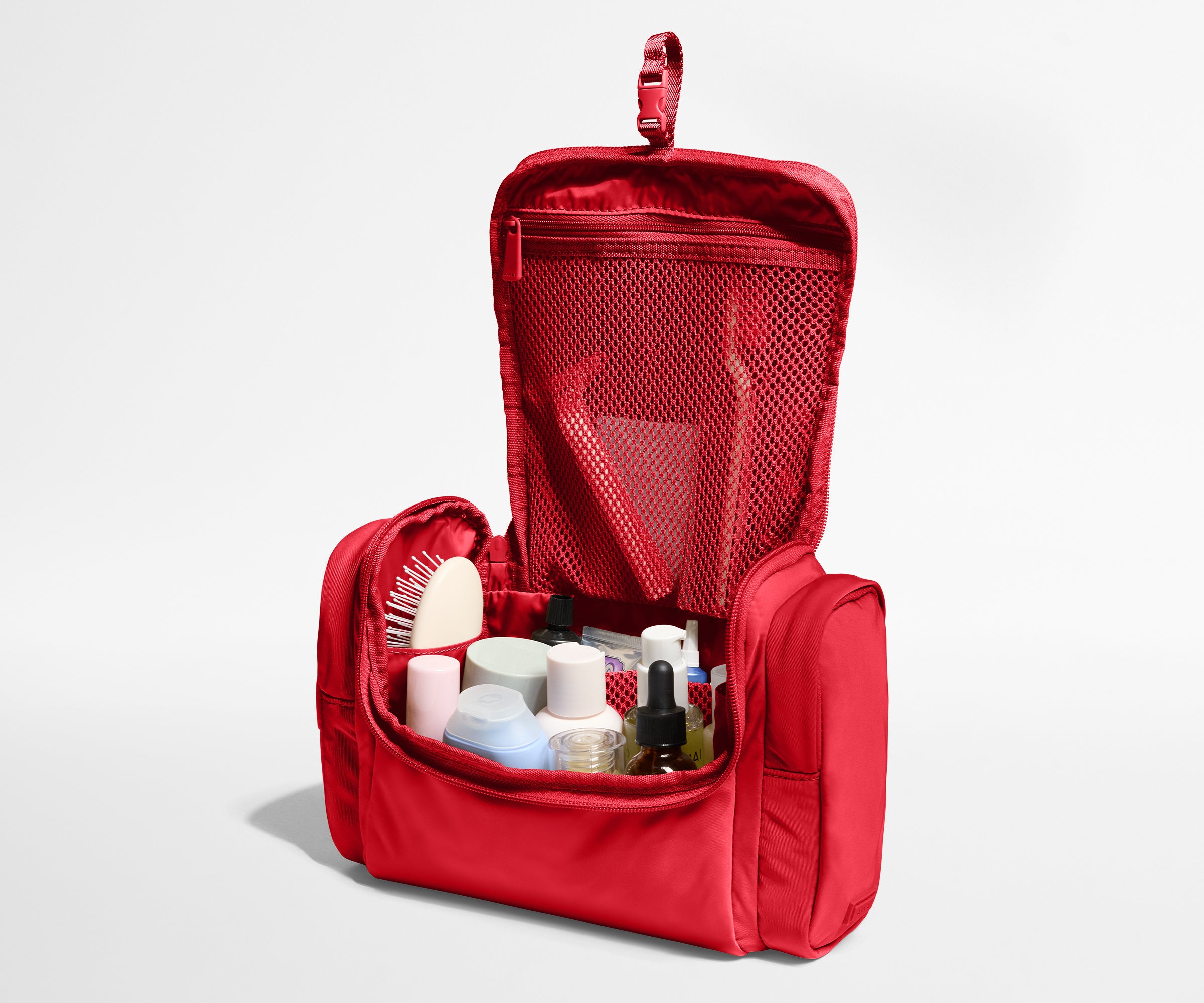 【美品】Chiiii bag★ Shrink Vanity Hanging Featherlight Travel Vanity Toiletry Bag in Cherry Red