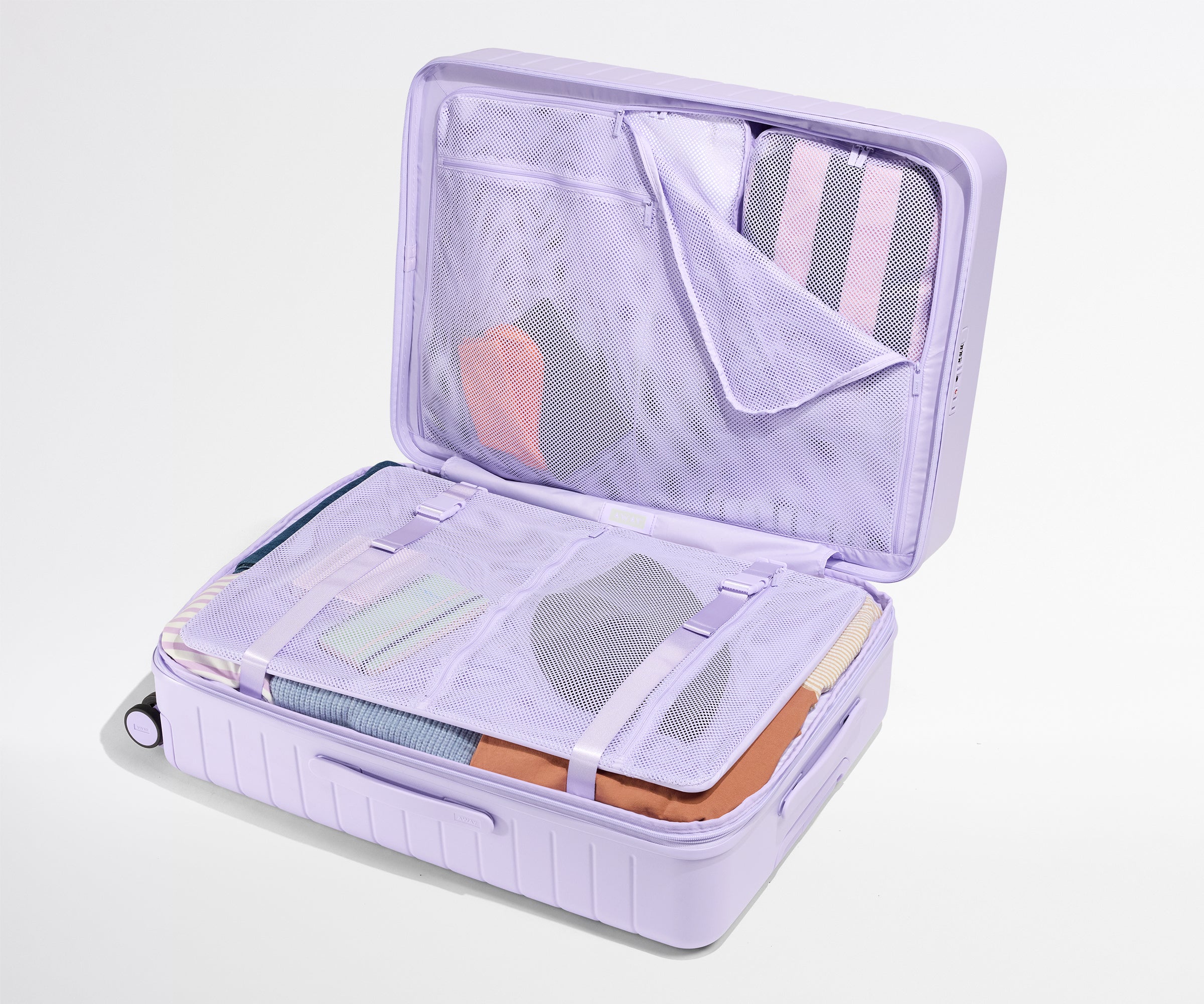 Shop Large & Checked Suitcases in Lavender Haze Purple | Away