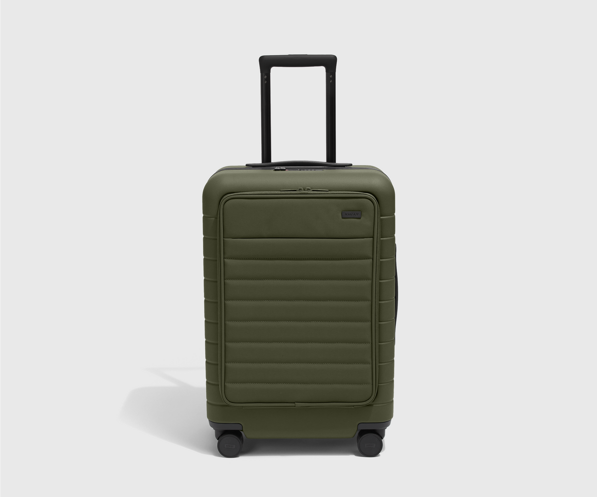 The Front Pocket Bigger Carry-On in Olive Green | Away The Front Pocket Bigger Carry-On in Olive Green | Away