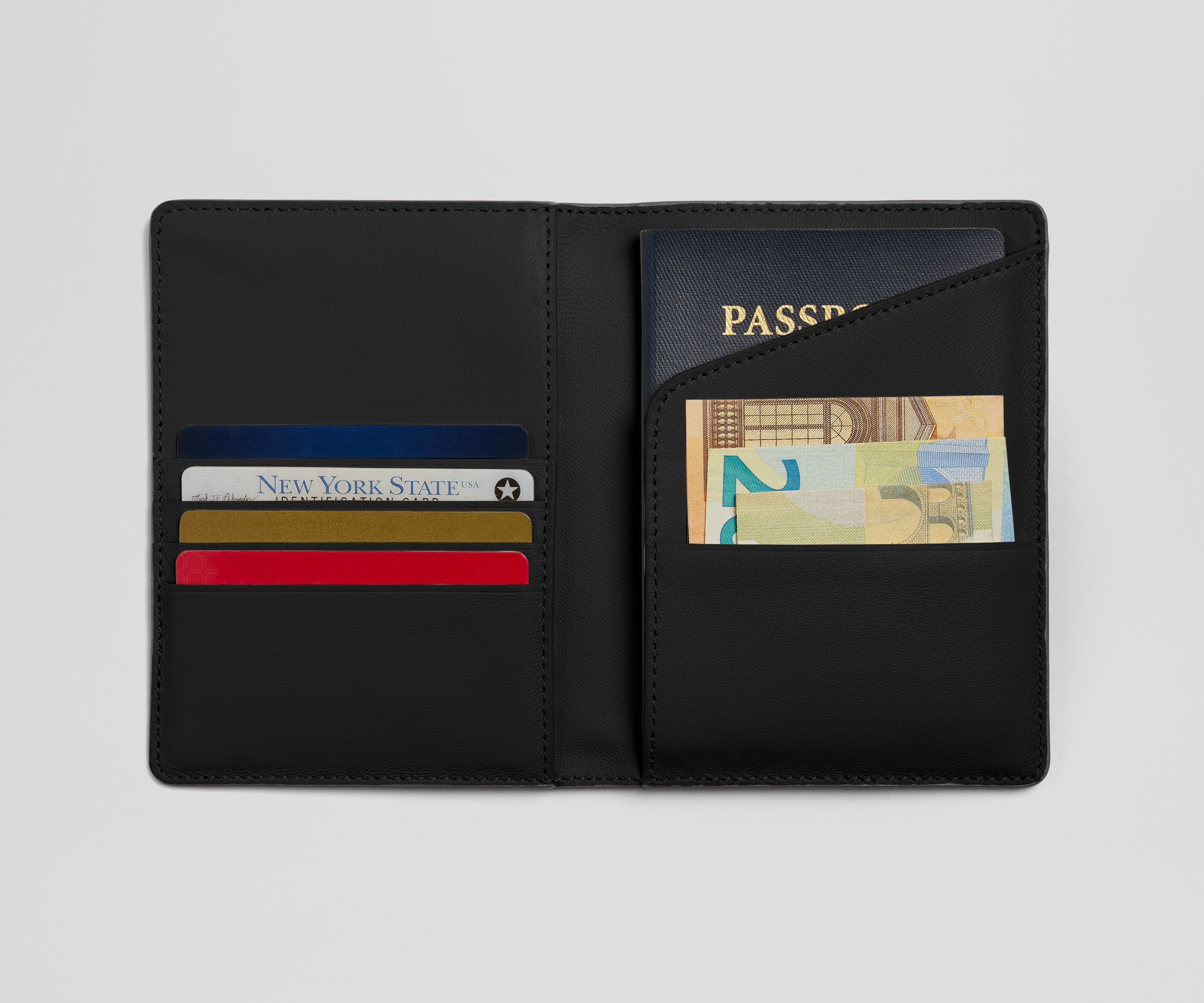 Leather Passport Holder in Jet Black | Away