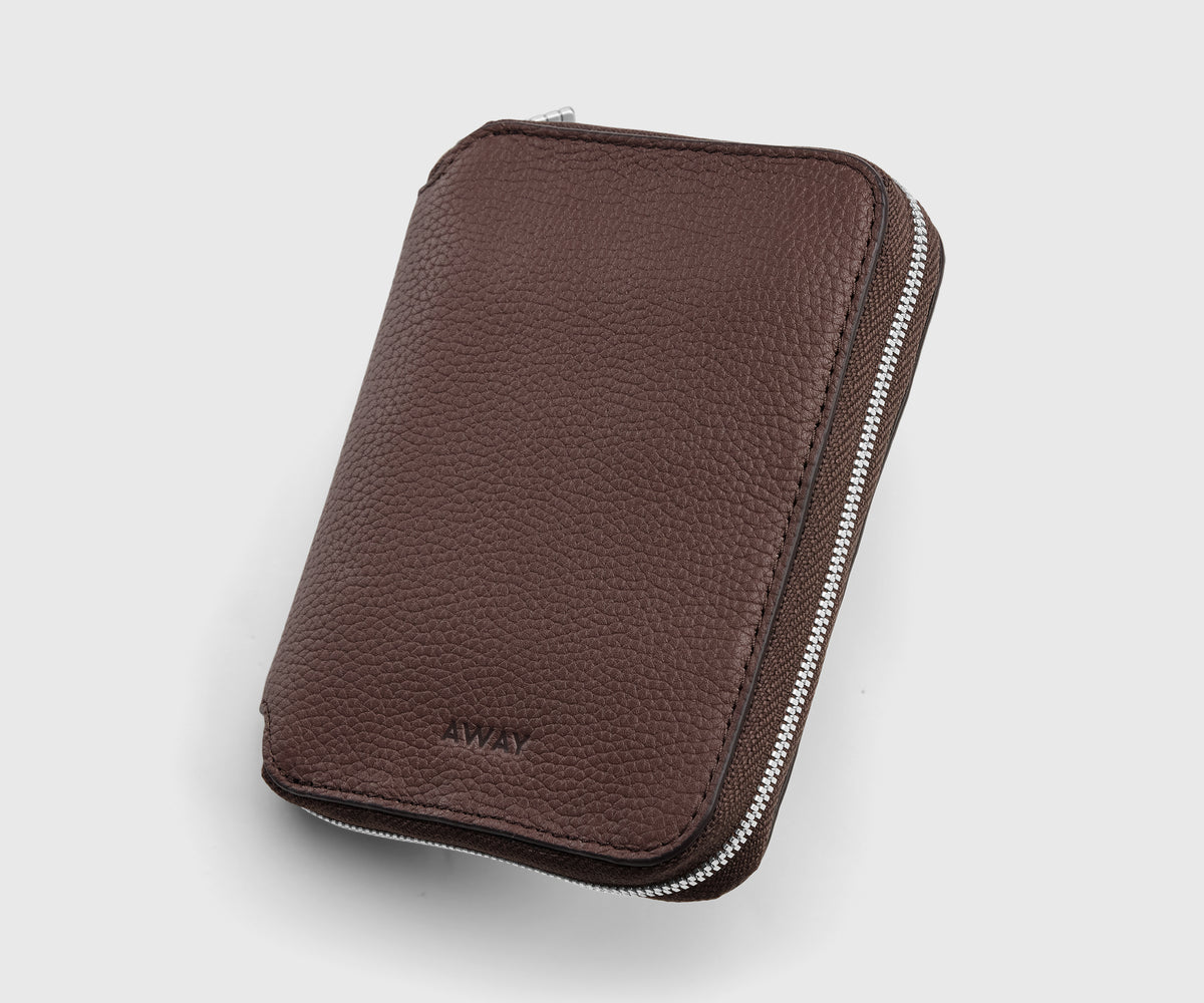 Slim Jewelry Organizer in Chocolate Brown/Powder Blue