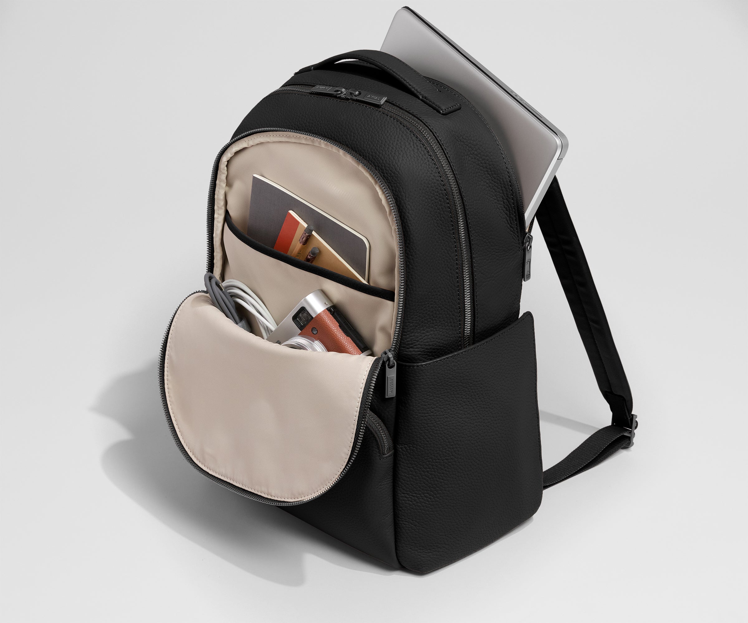 Shop Structured Black Leather Backpacks Shop Structured Black Leather Backpacks