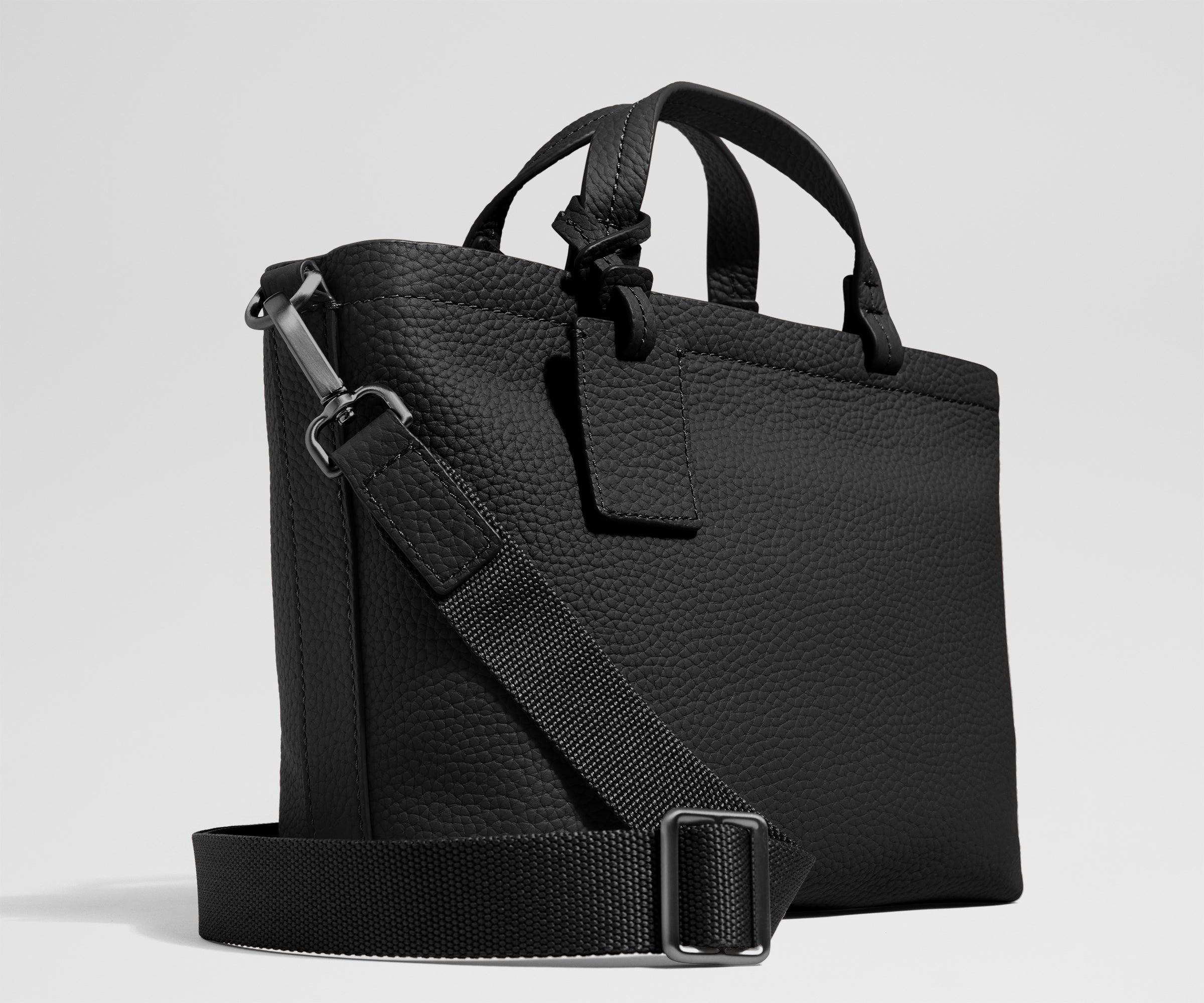 The Leather Crossbody in Jet Black