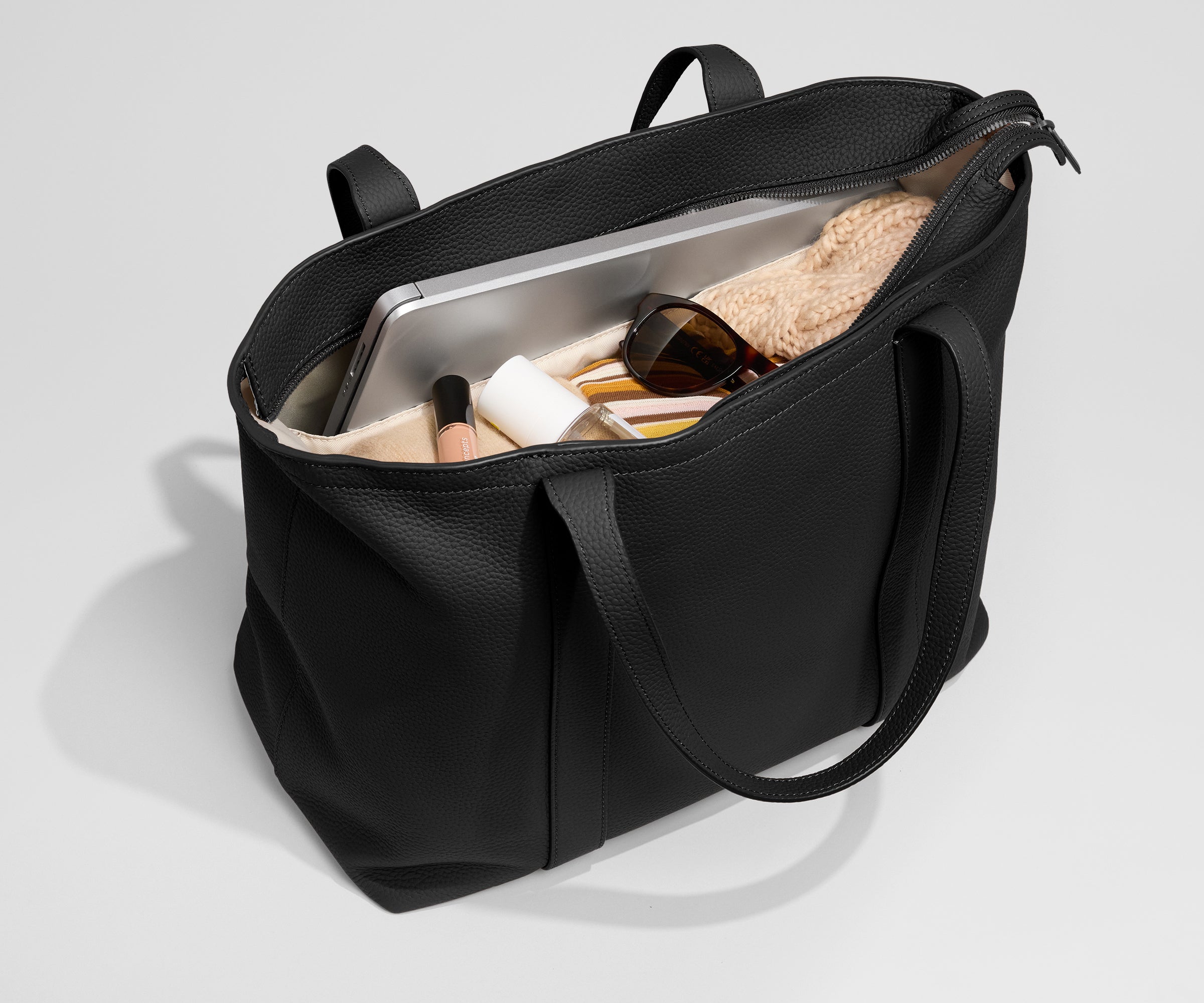 Leather Tote in Jet Black Leather Tote in Jet Black
