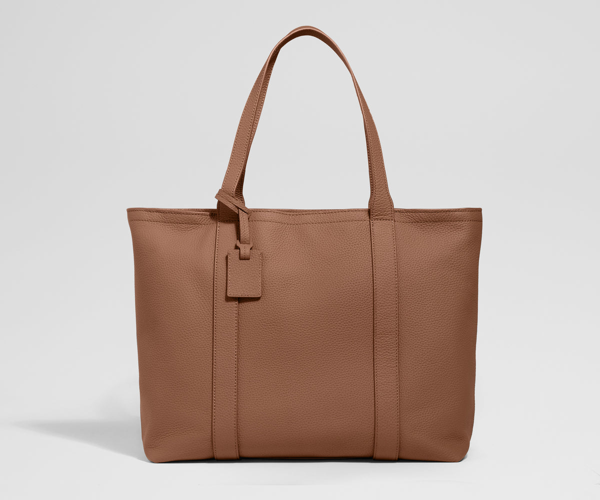 Leather Tote in Saddle Brown