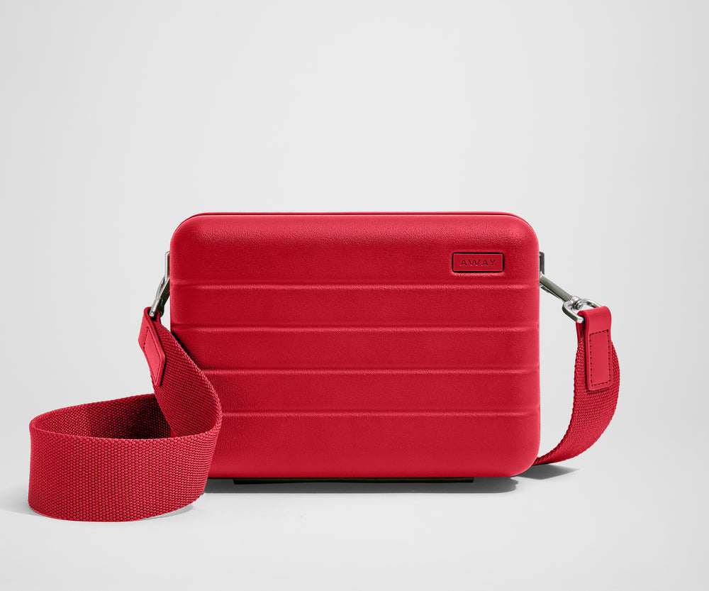 A red mini crossbody bag