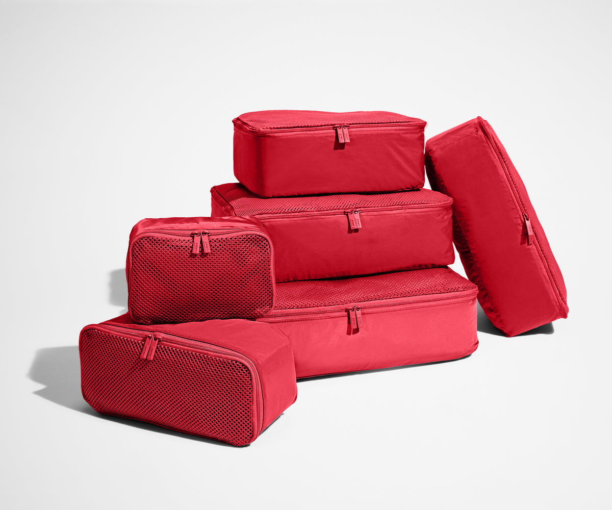 Insider Packing Cubes (Set of 6) in Cherry Red