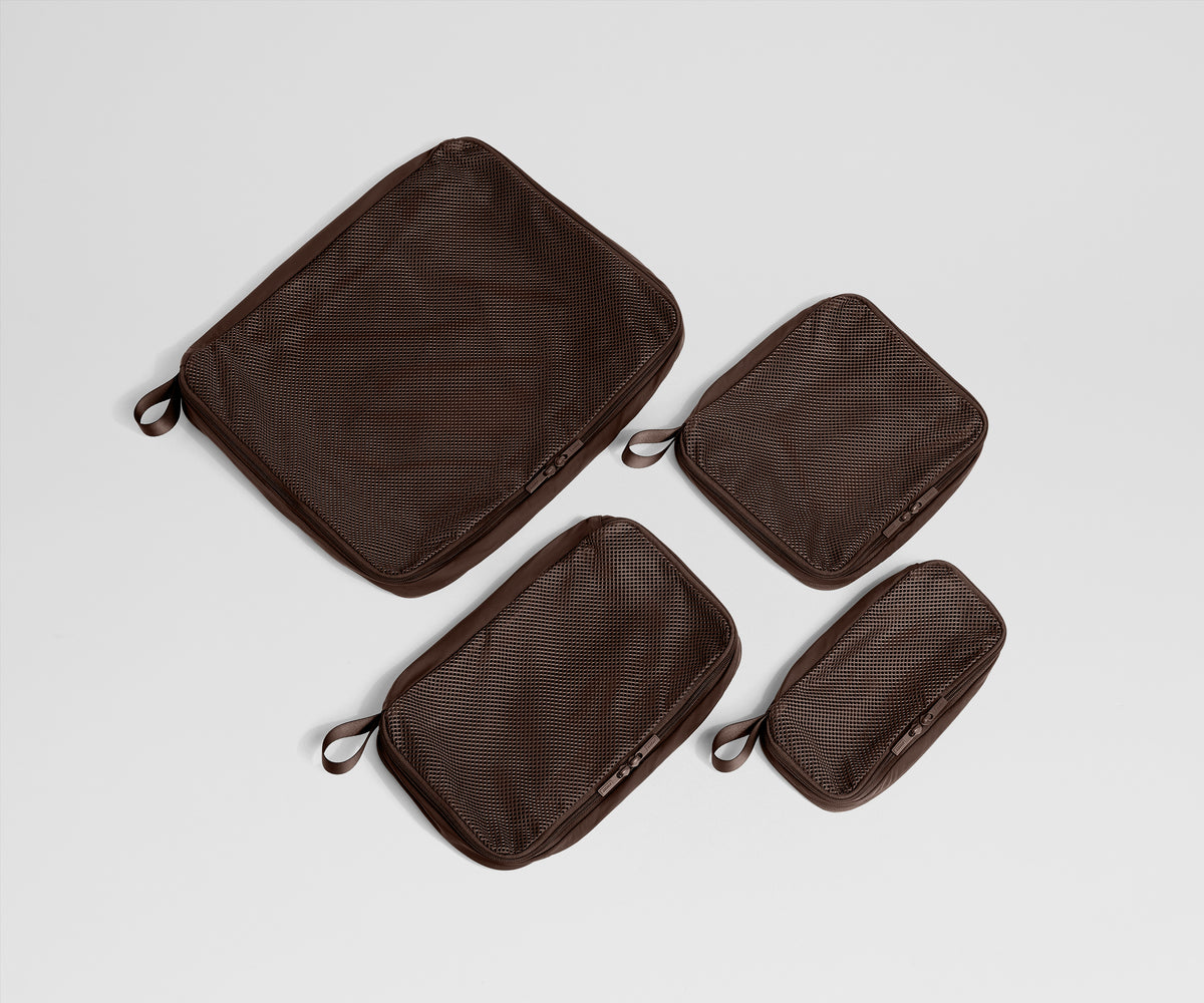 Compression Packing Cubes in Chocolate Brown