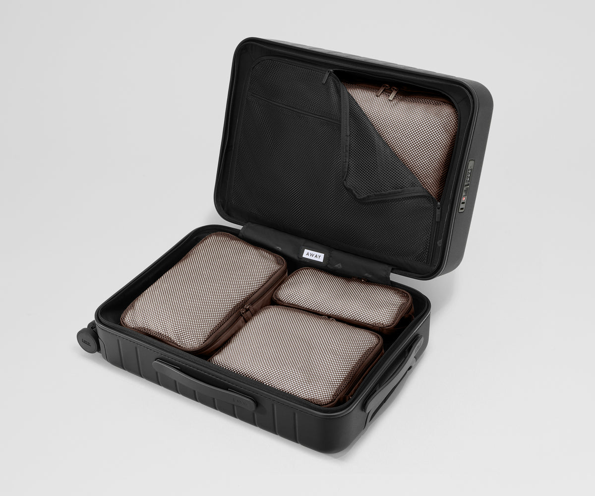 Compression Packing Cubes in Chocolate Brown