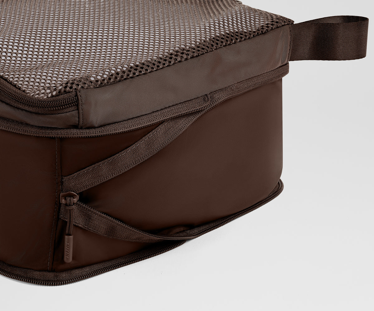 Compression Packing Cubes in Chocolate Brown