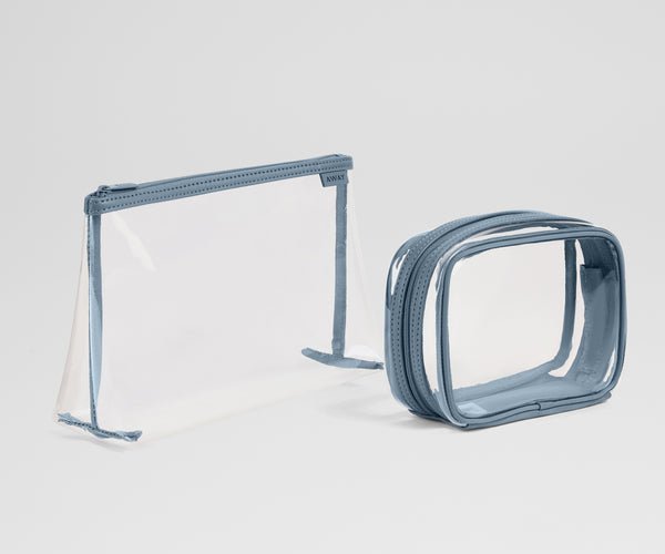 Clear Pouch Set in Coast Blue | Away: Built for modern travel
