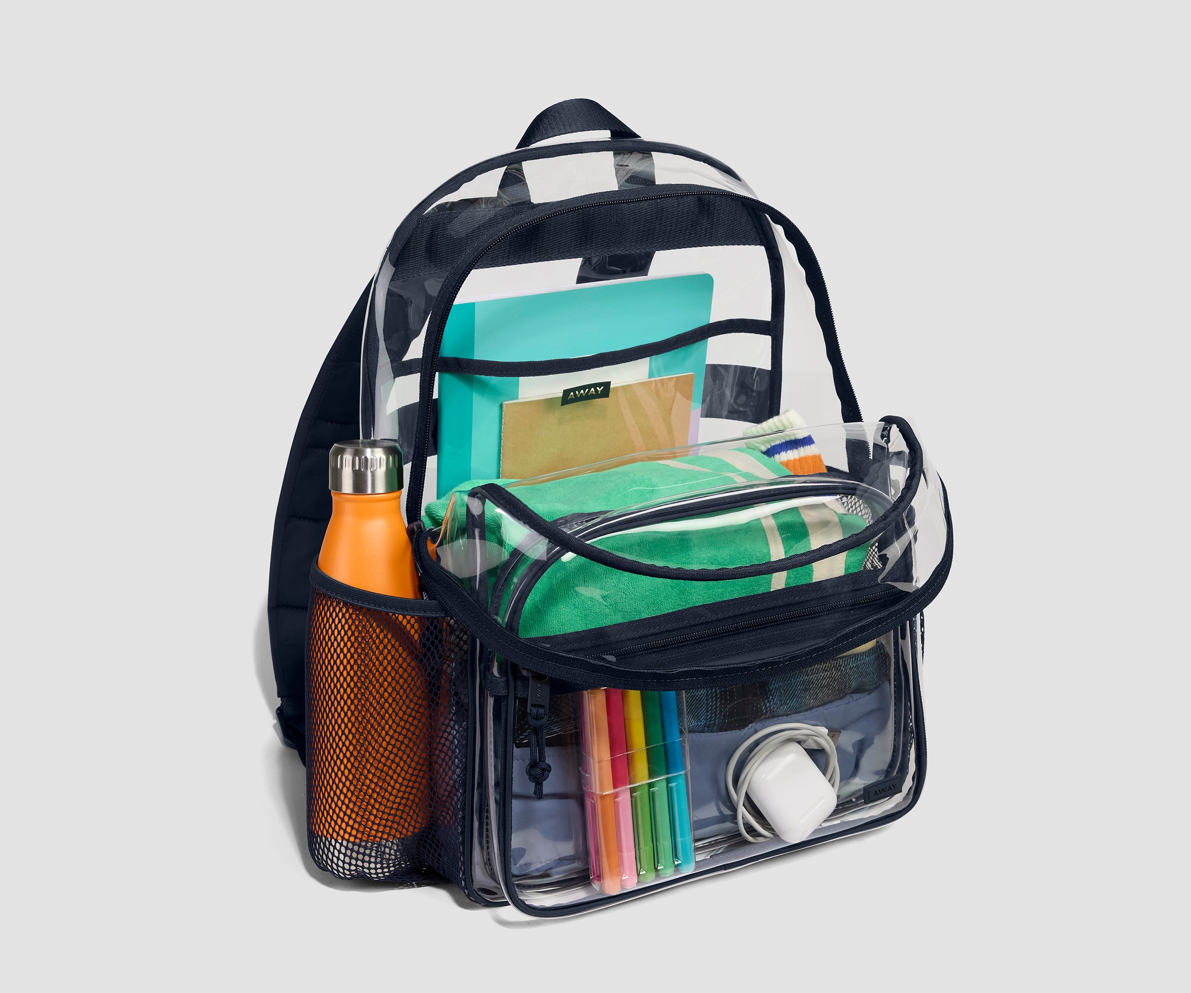 Clear Travel Backpack in Navy Blue | Away