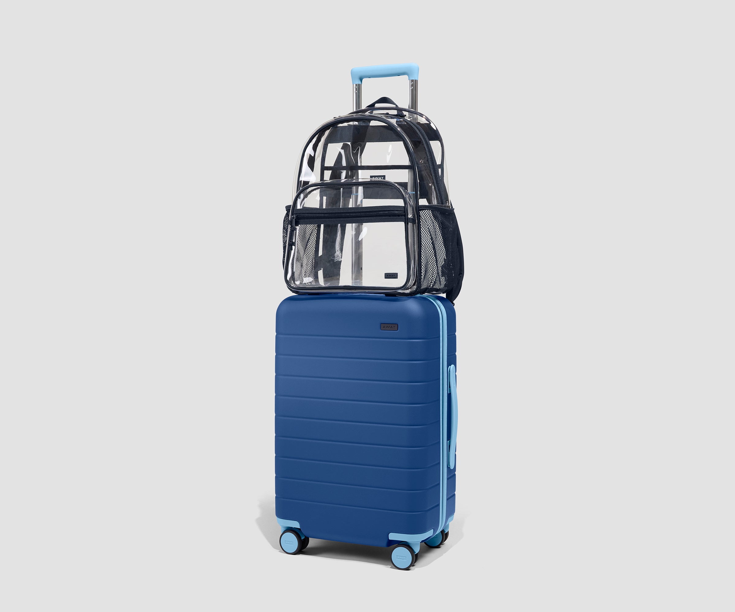Away Clear Daily Backpack in Clear/Navy Blue