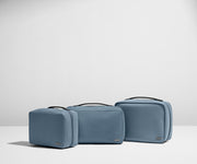 Left to right: Small Toiletry Bag, Large Toiletry Bag, Hanging Toiletry Bag