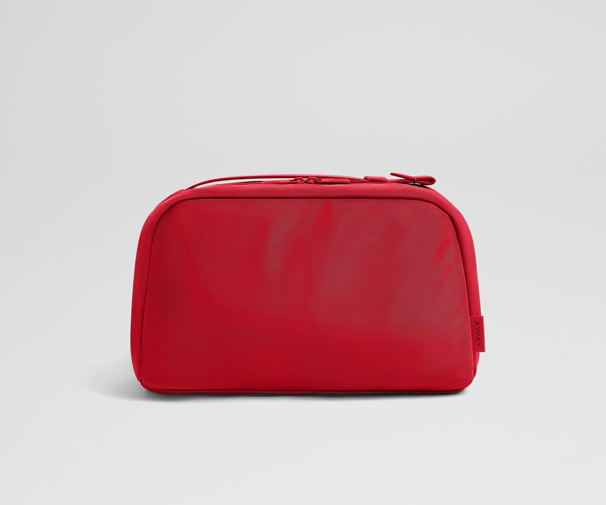 Large Toiletry Bag in Cherry Red